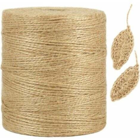 300m corde de chanvre naturel, 1mm fine corde brune pour l'artisanat, crochet, emballage cadeau, jardinage et décoration de Noël--