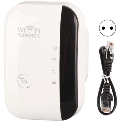 300M WLAN-Verstärker mit Ethernet-Anschluss und Wandhalterung, Weiß, WPS-Taste, 100-240V (EU-Stecker)