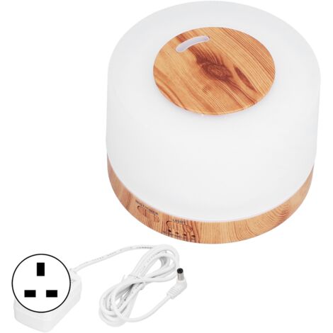 300ml Air Humidifier Wood Grain Aroma Diffuser with Color Changing LED Light for Home 100‑240VUK Plug