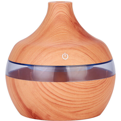 300ML Wood Grain Humidifier Cool Mist Aroma Oil Diffuser LED Colorful Night Light with USB Cable for Home Office Car Spa Yoga Kids Room