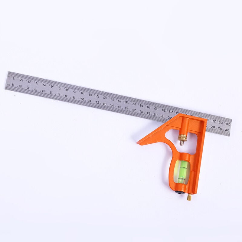 300mm Combination Square - Metric - Universal and Precise Metal Combination Square with Stop and Scribing Tool - Professional Measuring Tool