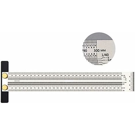 Stainless Steel Scribing Ruler, T Type, Marking Ruler, Precision Ruler  Carpenter Measuring Tool For Locating And Marking Carpentry Mortices(300mm)