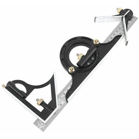 300MM multi-fonction rapporteur combinaison equerre regle en acier inoxydable outil de mesure professionnel charpentier outils