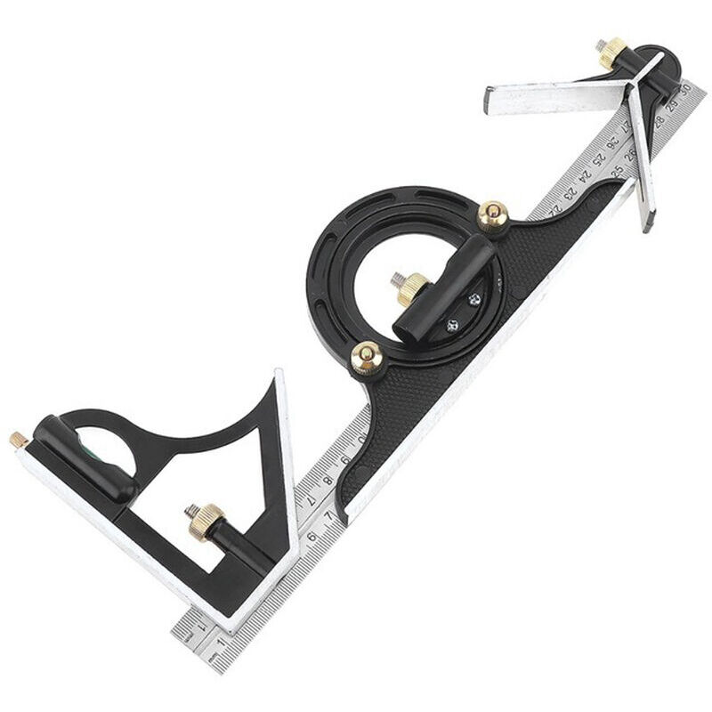 300MM multi-fonction rapporteur combinaison équerre règle en acier inoxydable outil de mesure professionnel charpentier outils