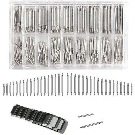 300pcs Barrettes à Ressort Montre, Tige Montre, Barrettes à Ressort pour Bracelet de Montre, Kit de Réparation pour Bracelet de Montre Acier Inoxydable