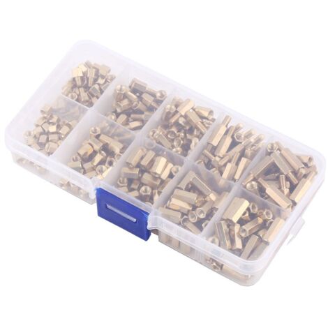 300pcs M3 Nut Screw Standoff Threaded Male Female Hex Bolt Brass Assortment