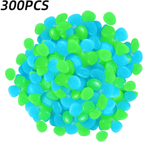 300PCS Pierres Lumineuses pour Jardin Aquarium Décoration Paysagère Mixte Bleu Vert