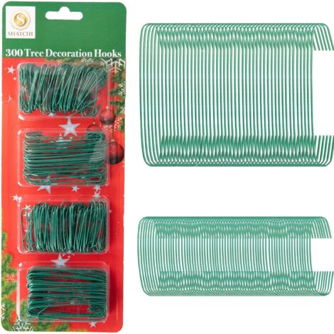 300Pcs Tree Decoration Hooks Green - Ideal for Seasonal Decor