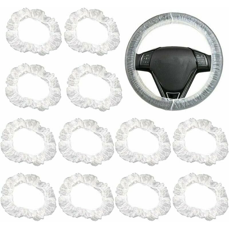 300pcs Universal Transparent Steering Wheel Cover Protective Cover Elastic Waterproof Plastic Cover Steering Wheel Cover Car Interior Accessories