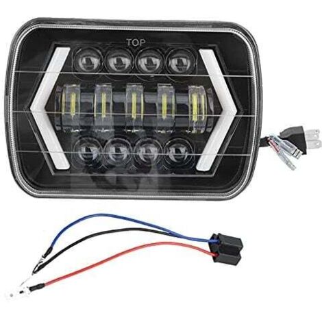 300W 7 Pouces LED Phare de Voiture en Aluminium Shell Carré Lampe Avant LED Phare de Voiture Convient pour J-e-e-p W-Rangler, YJ 1987-1995, Cherokee XJ 1984-2001, MR2, Celica, Tacoma