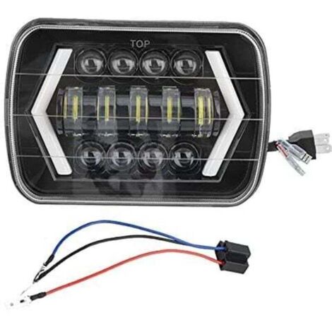300W 7 Pouces LED Phare de Voiture en Aluminium Shell Carré Lampe Avant LED Phare de Voiture Convient pour J-e-e-p W-Rangler, YJ 1987-1995, Cherokee XJ 1984-2001, MR2, Celica, Tacoma