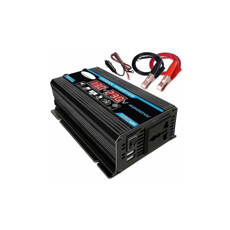 Rosemary - 300W Convertisseur 12V 220V Pur Sinus Onduleur à Onde Sinusoïdale Pure Transformateur avec Télécommande & Double ac Prises de Courant pour