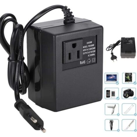 300W Convertisseur de Tension Transformateur de Puissance AC 220V à 110V Adaptateur de prise UE(EU Plug )