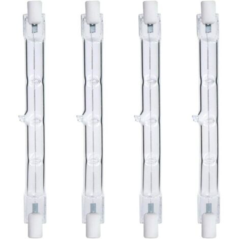 300W Equivalent Ampoules halogènes R7s Projecteur Halogène Linéaire 2700K Ampoule de Sécurité 118mm Longueur, Dimmable - 4Pack