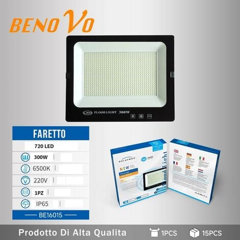 300W Faro Slim smd 720 LED 13500lm Luce Fredda 6400k Esterno IP66