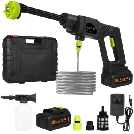 300W Nettoyeur haute pression sans fil, 21 V, 30 bar, portable, pour voiture, terrasse, fenêtre, pelouse, animal domestique (15000 mAh)