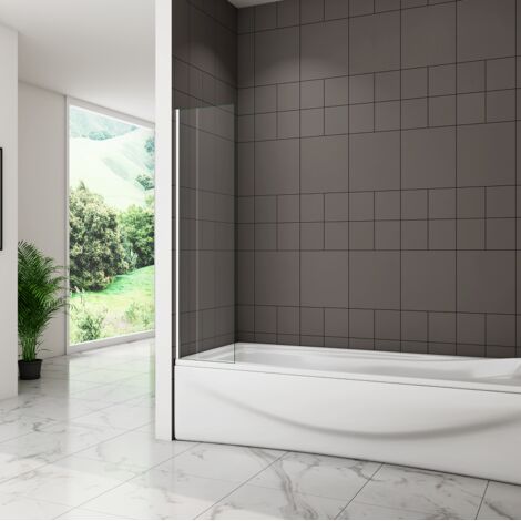 300x1400mm Height Corner Fixed Square Bath Shower Screen Glass Panel Over Bath