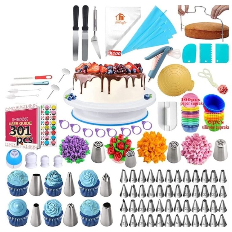 Image of 301-teiliges Tortendekorations-Werkzeugset, Backzubehör, Küchenzubehör