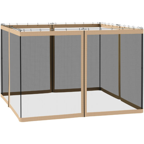 302 x 207cm Universal Replacement Mesh Sidewall Netting for Gazebos and Canopy Tents, (Sidewall Only) Beige