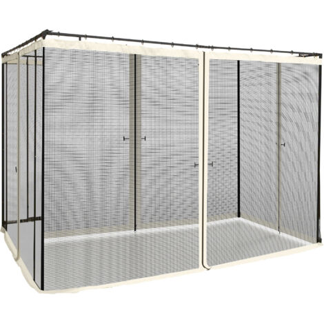 302 x 207cm Universal Replacement Mesh Sidewall Netting for Patio Gazebos and Canopy Tents, (Sidewall Only) Cream White