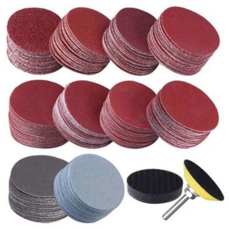 303 dischi abrasivi da 50 mm e 2 pollici, grana 40-2000, con tampone abrasivo per lucidatura da 2 pollici, utensile girevole