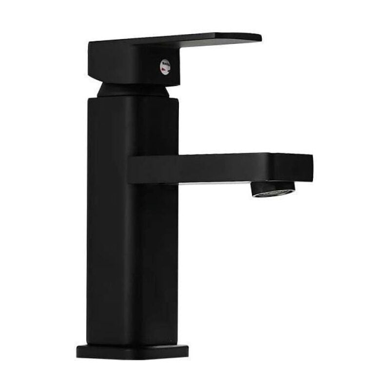 Tonchean - 304 acier inoxydable peinture noir sous le comptoir bassin robinet carré monotrou bassin de mélange chaud et froid robinet hôtel