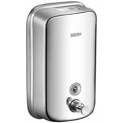 304 Distributeur de Savon Mural Liquide en Acier Inoxydable, 550 ML pour Salle de Bains et Cuisine