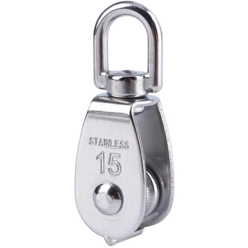 Image of 304 Edelstahl M15 Einzelrad Schwenk Flaschenzug Hebeseil