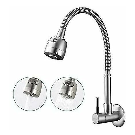 304 Edelstahl-Waschbecken-einzelner kalter Wand-Hahn-Haushalts-Küchen-Hahn