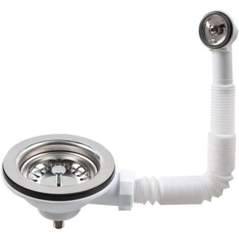 304 en acier inoxydable Vis de 5,5 cm de long pour évier de cuisine 114 mm Type cuvette Trop-plein Grille de vidange de trop-plein XK186
