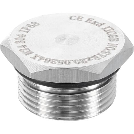 304 Inox Acier Tuyau Bouchon Raccord M24x1 Métrique Mâle Filetage Extérieur Hexagonal Tête Bonde Bouchons Raccords avec Joint Bague -
