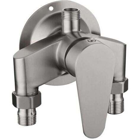 304 Robinet de douche exposé en acier inoxydable avec interrupteur de soupape de commande pour eau froide et chaude, mitigeur de douche mural pour salle de bain