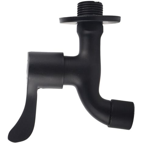 304 Stainless Steel Black Wall Mount Tap Garden Water Faucet for Bathroom(Mop Pool)