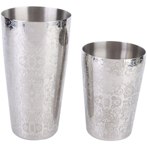304 Stainless Steel Cocktail Shaker Set Boston Shaker Bartender Bar Tool Silver