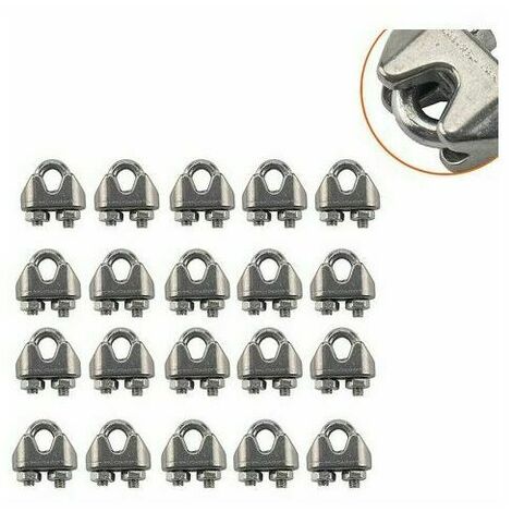 304 stainless steel collet head, wire rope, U-shaped fixed chuck, heavy duty wire rope lock, cat claw rig