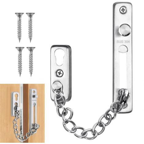 304 Stainless Steel Door Chain Restrictor Anti-Theft Safety Hook for Home Hotel Apartment