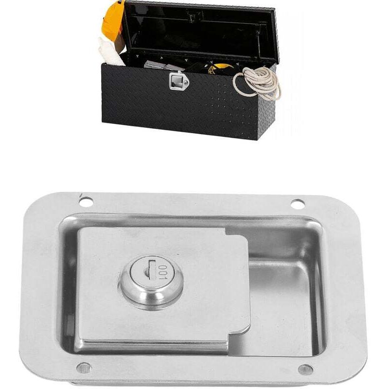 304 Stainless Steel RV Door Latch Toolbox Recessed Lock with 2 Keys for RV Trailer Fire Trucks