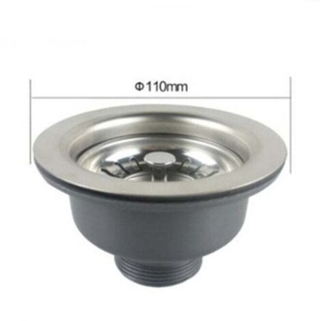 304 Stainless Steel Sink Waste - Basket Drain - 1 1/2", Ø 114 mm/Ø 110 mm/Ø 85 mm (110 mm diameter)