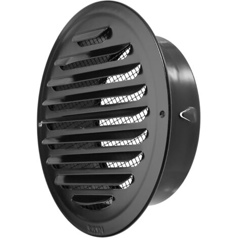 304 Stainless Steel Vent Cover, Round Aperture 195mm Ventilation Grille Range Hood Fan Vent Cover with Insect Screen (Black)