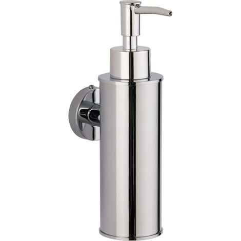 304 Stainless Steel Wall Mounted Soap Dispenser for Decoration (Round, Chrome)
