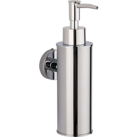 304 Stainless Steel Wall Mounted Soap Dispenser for Decoration (Round, Chrome)