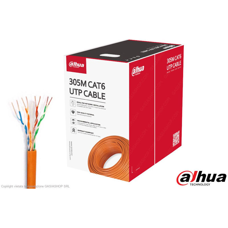 Dahua - 305 mètres lan utp cat 6 AWG24 copper aluminium cca coil cable fast ethernet gigabit