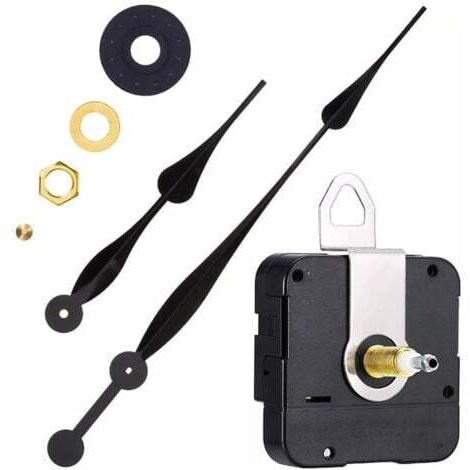 305 mm/ 12Pouces, Pièces de Rechange de Mouvement d'Horloge de Quartz de Couple Élevé avec de Longues Mains et Cintre de Bêche