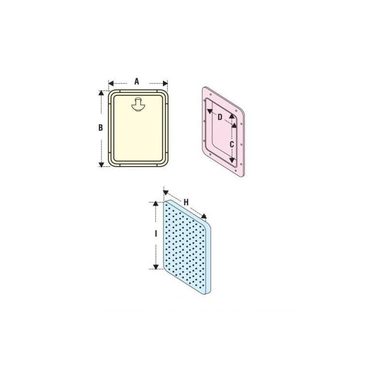 Nuova Rade - Trappe d'accés blanche blanc - 306 x 356 mm