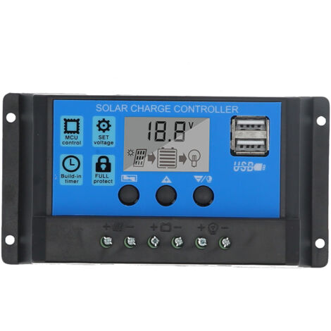 30A 12V/24V PWM-Solarladeregler mit 3-stufigem Batterieregler für Solarmodule