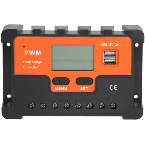 30A Dual-USB-LCD-Solar-Laderegler für 12V/24V-Batterien mit Schutzfunktion