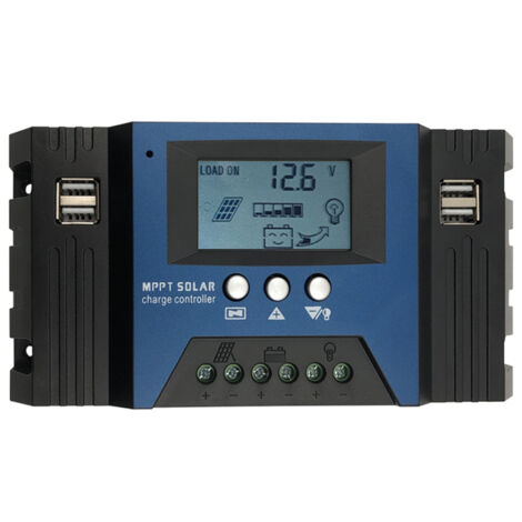 30A MPPT-Solarladeregler 12/24V Automatik Intelligenter Batterieregler 4 USB-Anschlüsse LCD-Display mit Timer Einstellbare Funktionen für Wohnmobil und Zuhause