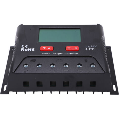 30A PWM-Solar-Laderegler mit LCD-Bildschirm und USB-Anschlüssen für 12V- und 24V-Batterien