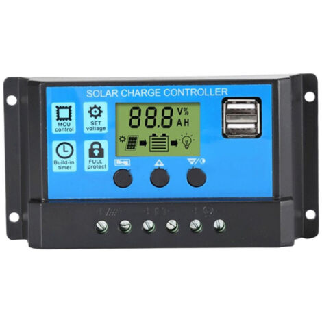 30A PWM-Solarladeregler mit LCD-Bildschirm – Hochbelastbarer automatischer Regler für Solarmodule