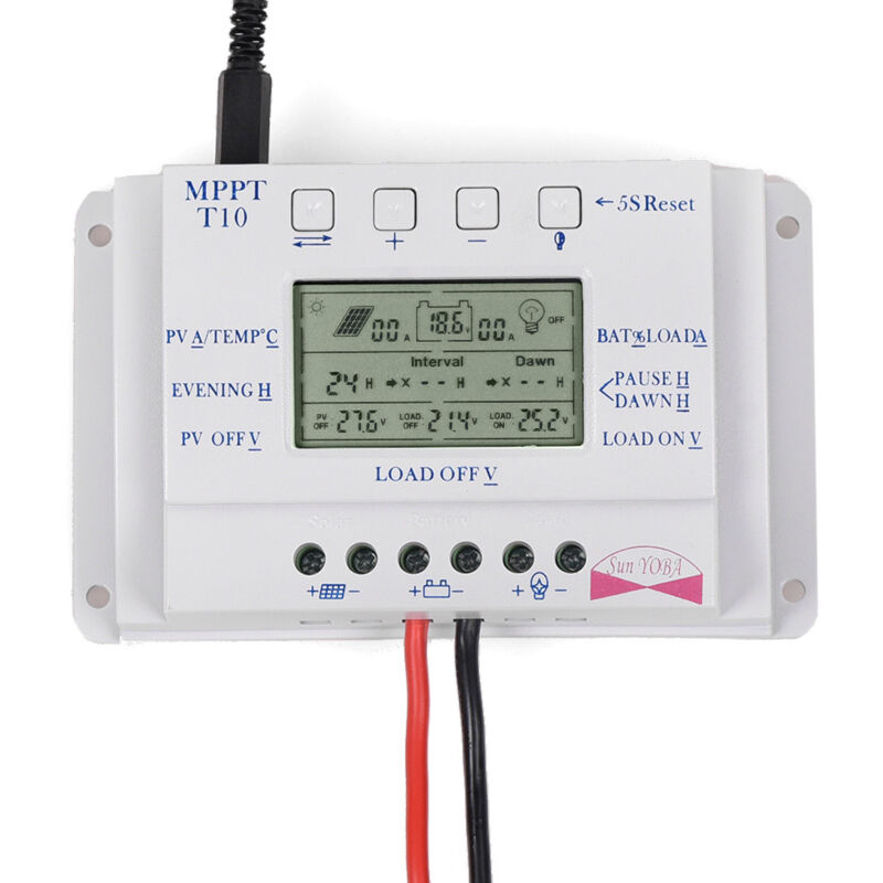 30A Régulateur de Charge Solaire 12V/24V Tension D'identification Automatique Régulateur D'intelligence de Panneau Solaire avec Écran LCD et Port USB